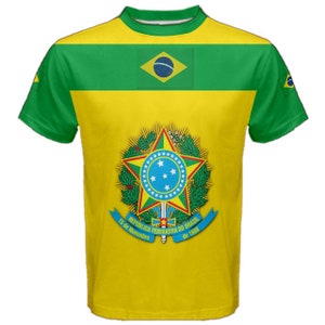 Brazil Custom Number Name Jersey Flag T-shirt
