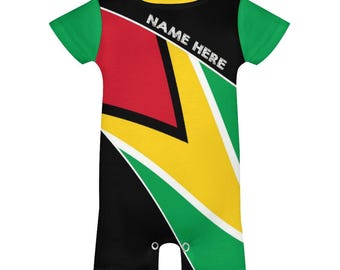 Fügen Sie den Namen Ihres Kindes hinzu. Guyana Flagge Neugeborenen Baby Onesie Body Strampler Neue Mütter Baby Shower Geschenk