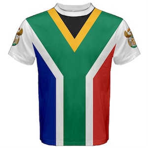 Camiseta com bandeira nacional do brasão africano da África do Sul