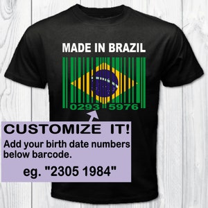 Made in Brazil Barcode Flag Personalized T-shirt