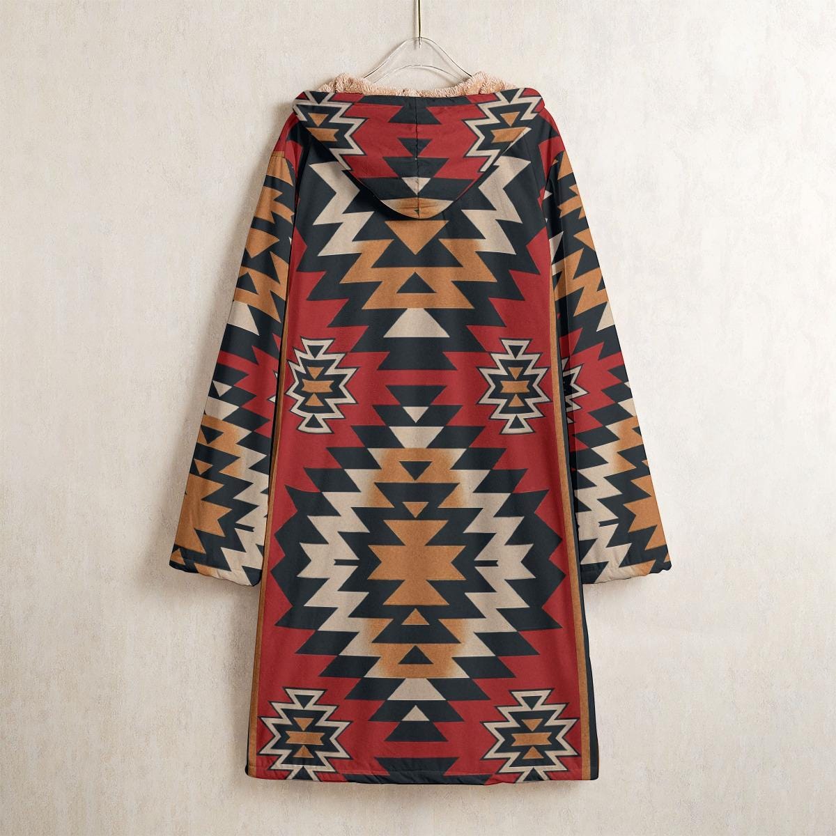 Native Indian American Aztec Design Coat Geometric Lines Men's Horn ...