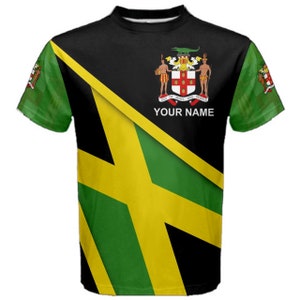 Benutzerdefinierte Name Jamaika Flagge Wappen T-Shirt