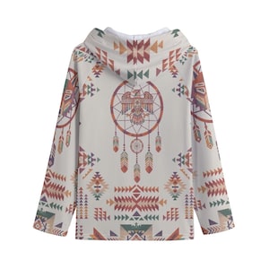 Eagle Dreamcatcher Native Indian Indigenous Design Art Women's Lapel Hoodie image 3