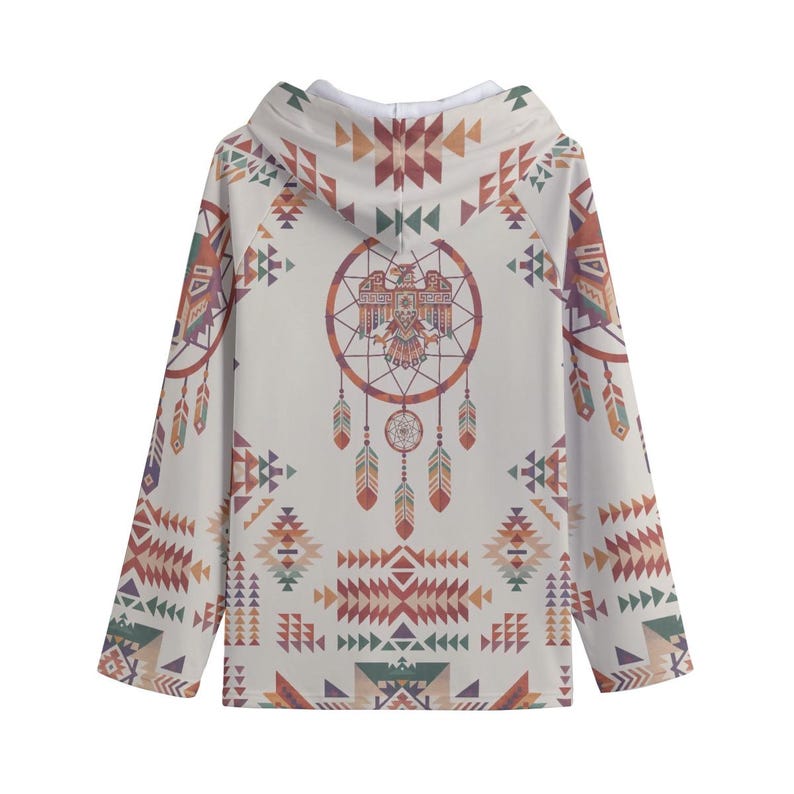Eagle Dreamcatcher Native Indian Indigenous Design Art Women's Lapel Hoodie image 3