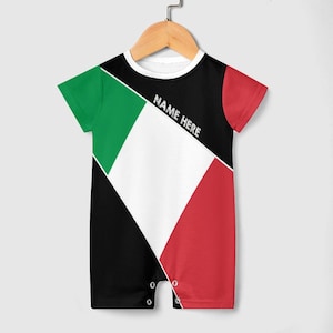 Add Your Child&#39;s Name. Italy Flag Newborn/Toddler Baby Onesie Bodysuit Romper