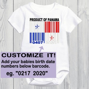 Product of Panama Newborn Baby Onesie With Custom Birth date