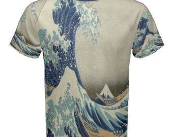 T-shirt giapponese Great Wave Off Kanagawa Art Painting