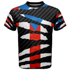 Porto Rico National Flag Beast Ripped Graphic T-shirt