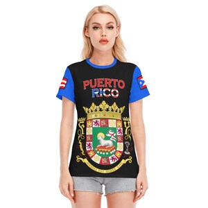 レディース プエルトリコ ラウンドネック コットン Tシャツ