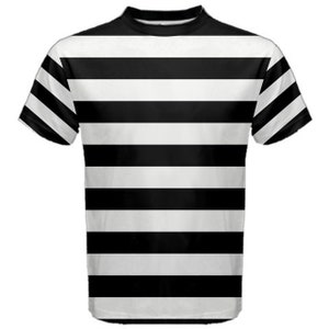 Black an White Stripes Trendy Men&#39;s T-shirt