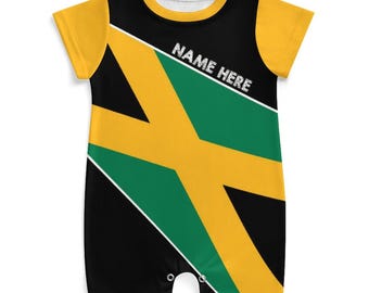 Add Your Childs Name. Jamaica Flag Newborn Baby Onesie Bodysuit Romper New Mothers Baby Shower Gift