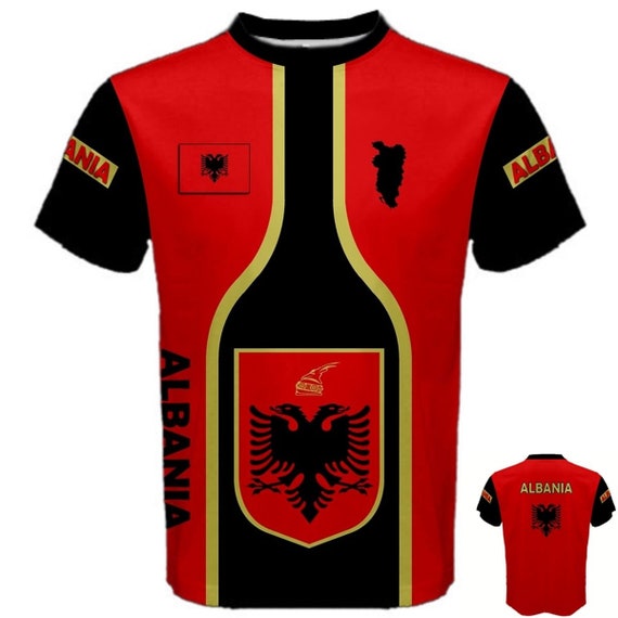 T-shirt Uomo Albania Con Aquila - Maglietta Simbolo Shqiponja - Cotone 100% SilkRoadTees