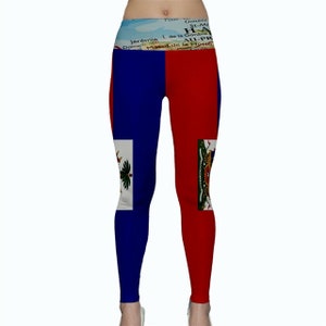 Haiti Flag Yoga Pants Leggings