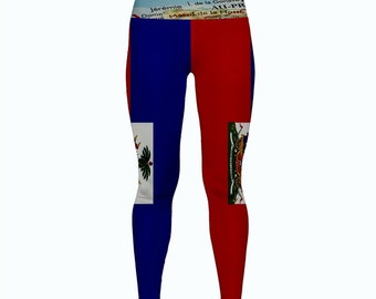 Haiti Flag Yoga Pants Leggings
