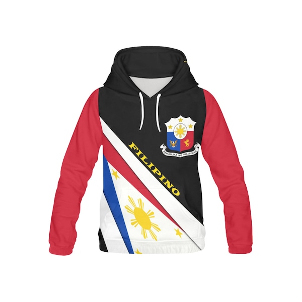 Filipino Flag Coat of Arms Pullover Mens Hoodie