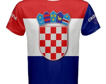 T-shirt avec drapeau national des armoiries de la Croatie