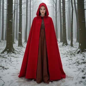 Ruby Red Cosplay Unisex Hooded Costume Cloak | Microfiber *Can be customized*