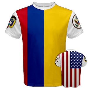 Kolumbien/Vereinigte Staaten Multi-Flagge T-shirt