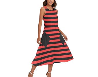 brown spotty dress African Print Maxi Dress - Royal Blue/Brown /Orange main image 0
