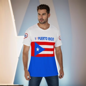 I love (Heart) Puerto Rico Flag Men&#39;s T-Shirt