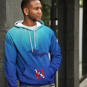 Live To Dive Deep Scuba Diver Pullover Hoodie