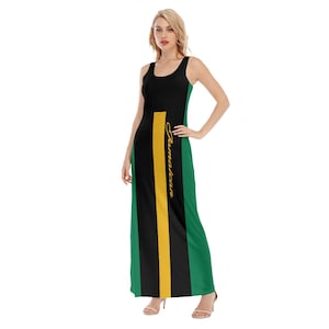 Jamaica Elegant Coat of arms Women&#39;s Vest Dress | Length To Ankle