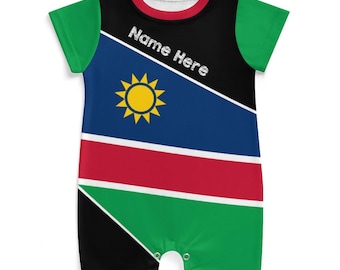 Your Child's Name. Namibia Flag Personalized Custom NamibianNewborn Baby Onesie Bodysuit Romper New Mothers Baby Shower Gift