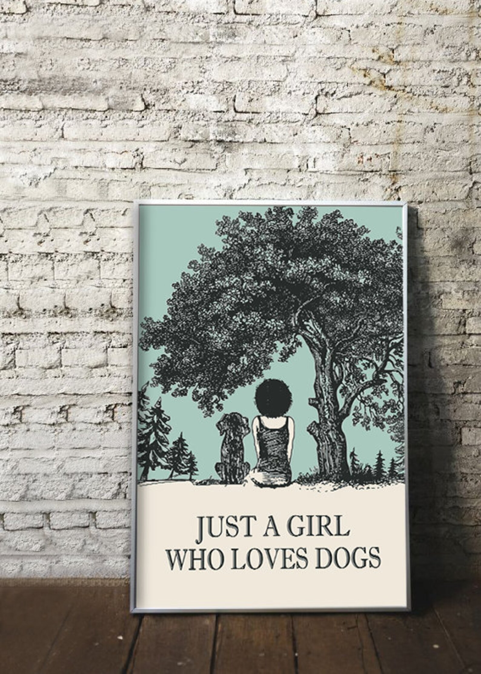 Just A Girl Who Loves Dogs Poster Dog Poster Gift For Her Etsy