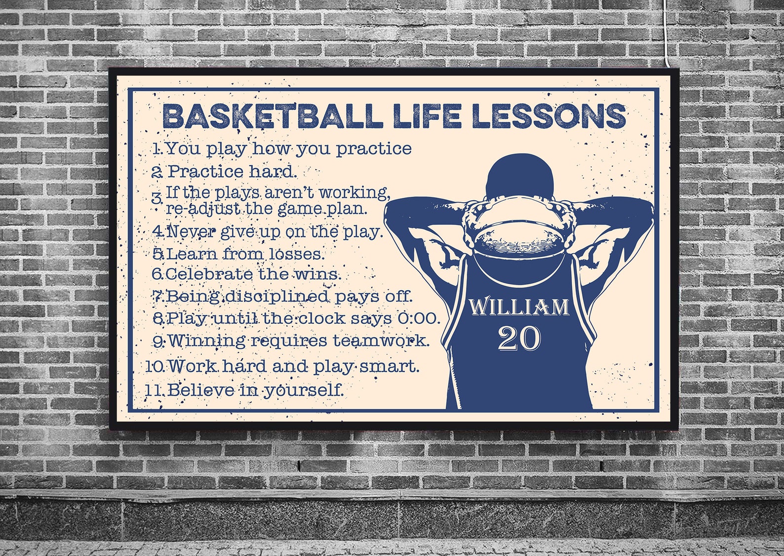 Basketball Life Lessons poster Basketball canvas print Gift | Etsy