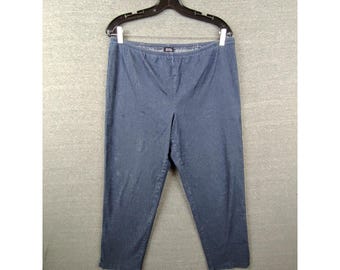 Eileen Fisher Womens Pants M Blue Chambray Career Capsule USA Casual VTG