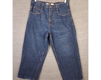 Southpole Herren Jeans 36 Dark Blue Denim Weites Bein Baggy Streetwear VTG Y2K 90er Jahre