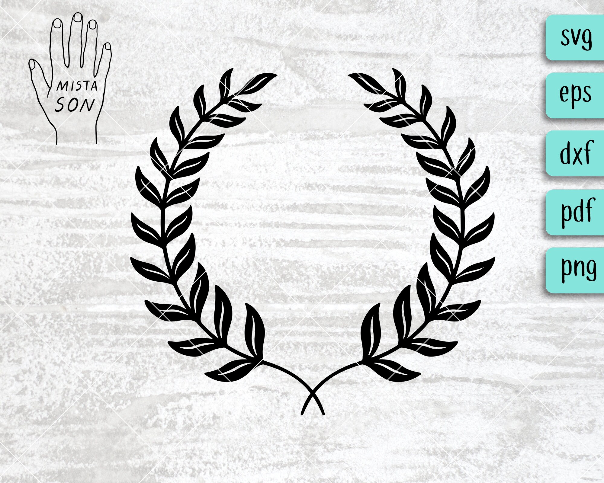 Download Wreath Svg Laurel Wreath Png Leaf Wreath Svg File Monogram Etsy