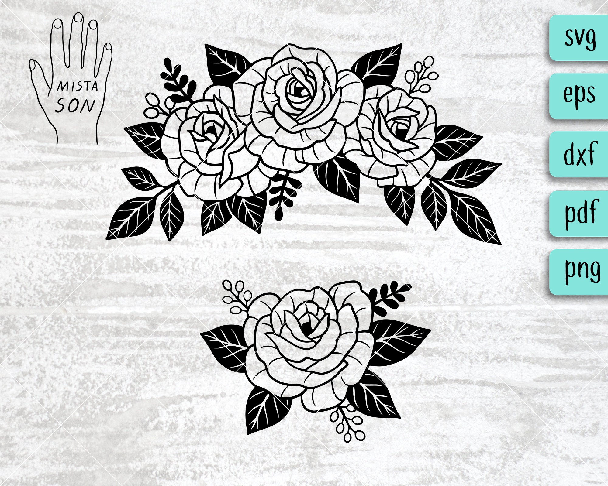 Download Floral Border Svg Roses Border Png Flowers Svg File Flowers Etsy
