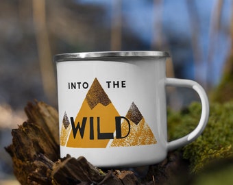 Outdoors Enamel Mug / Camping Coffee Mug / Travel Mug / Gift for Him / Gift for Her / Gift for Camper / Mountain Mug / Adventure Mug/ Nature