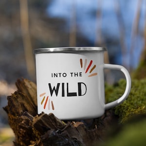 Outdoors Enamel Mug / Camping Coffee Mug / Travel Mug / Gift for Him / Gift for Her / Gift for Camper / Mountain Mug / Adventure Mug/ Nature