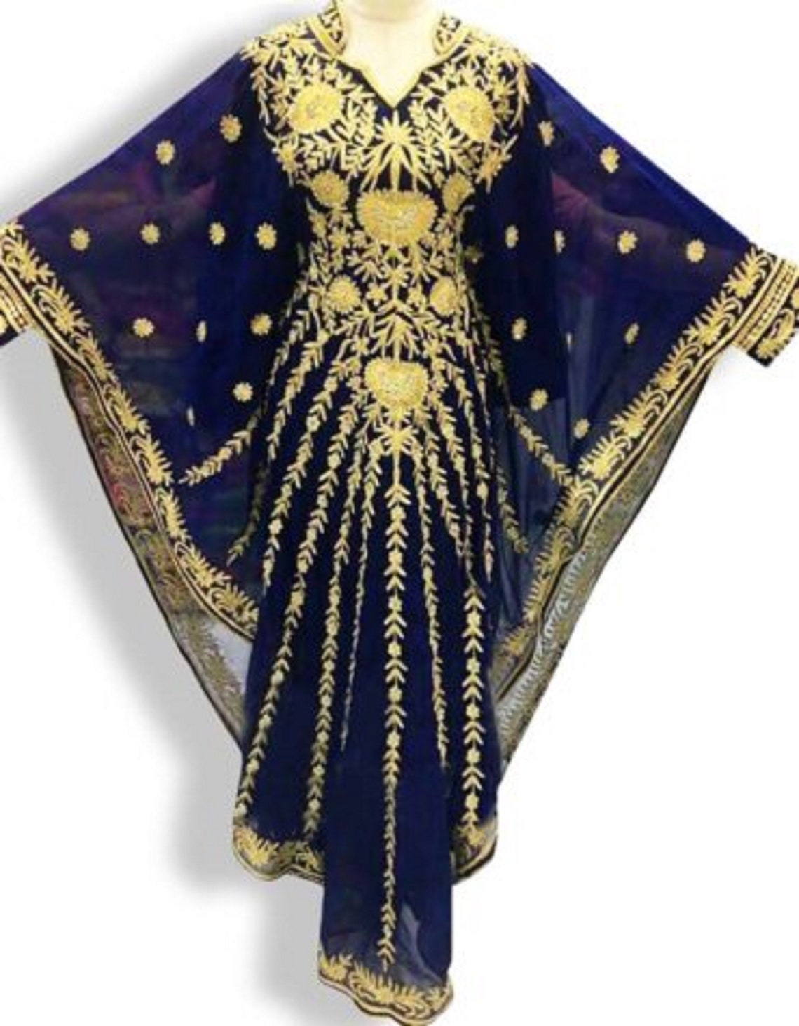 Black Dubai Line Partywear kaftan for Women