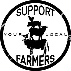 Support your local Farmers SVG Cut Files for Cricut, Silhouette, Easy Cut, 6 file Instant Download