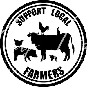 Support Local Farmers SVG Cut Files for Cricut, Silhouette, Easy Cut, 6 file Instant Download