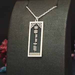 Colgante Ogham personalizado, joyería irlandesa, joyería celta, collar con nombre Ogham hecho a medida en plata de ley 925, collar celta Ogham