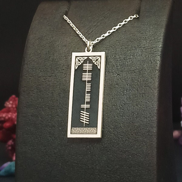 Personalized Ogham Pendant, Irish Jewelry, Celtic Jewelry, 925 Sterling Silver Custom Made Ogham Name Necklace, Celtic Ogham Necklace