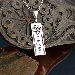 Colgante Ogham personalizado, joyería irlandesa, joyería celta, collar de nombre Ogham hecho a medida de plata de ley 925, collar celta Ogham