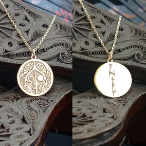 Norse Goddess of Death Hel Necklace, 925 Sterling Silver Custom Made Norse Mythology Pendant, Personalized Viking Necklace with Name