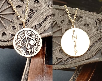 Sterling Silver Norse Goddess Hel Necklace, Custom Viking Pendant