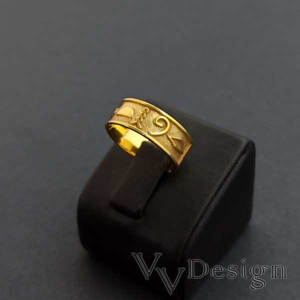 Ägypten Hieroglyphen Ring, Ägypten Schmuck, HieroglyphEn Kartusche Ring, 925 Sterling Silber Ring, Hieroglyphen Schmuck