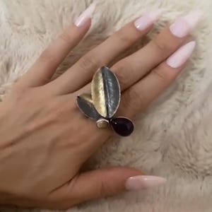 Custom Made One Of A Kind Silver Ring with Onyx Stone