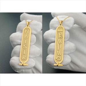 Egypt Cartouche Necklace, Two Sided Hieroglyph Necklace Jewelry, Egypt Jewelry, 925 Sterling Silver Custom Made Egyptian Name Pendant