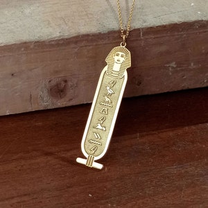 Egyptian Cleopatra Cartouche Necklace, Hieroglyph Name Necklace Jewelry, Custom Made Necklace, 925 Sterling Silver Egypt Necklace with Name