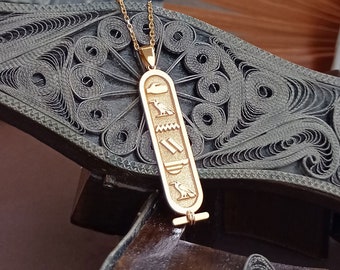 Egypt Cartouche Necklace, Hieroglyph Necklace Jewelry, Egypt Jewelry, Custom Made Necklace, 925 Sterling Silver Egyptian Name Pendant