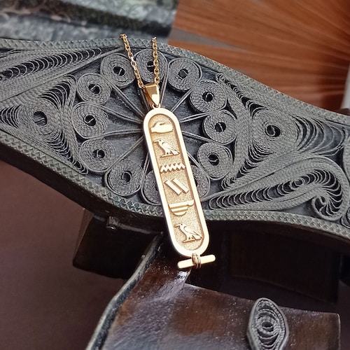 Cartouche Egyptian Hieroglyphic Name Necklace 925 Sterling Etsy