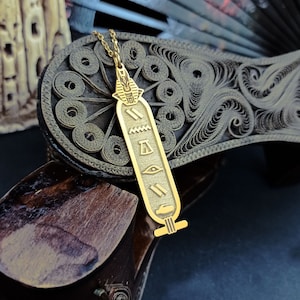 Egyptian God Anubis Cartouche Necklace, Hieroglyph Necklace Jewelry, Custom Made Necklace, 925 Sterling Silver Egypt Necklace with Name